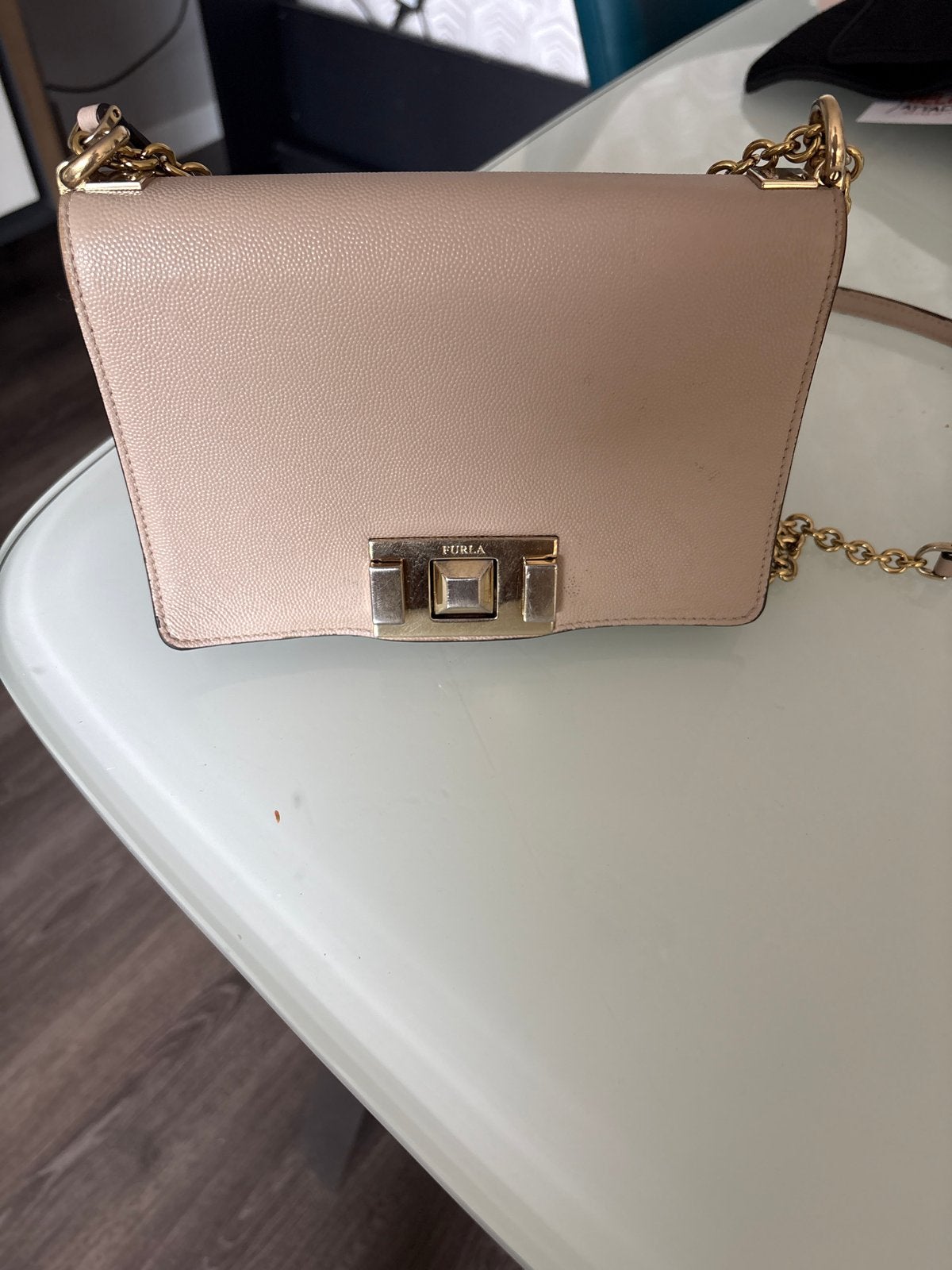 Furla Crossbody Tas - Elegante Schoudertas, Ophalen of Verzenden, Gebruikt, Beige, Schoudertasje