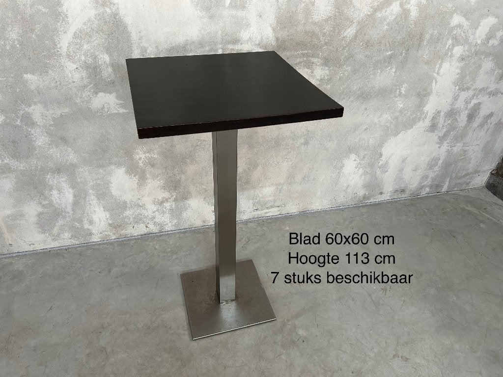 Statafels Vierkant RVS Poot, Ophalen, Gebruikt, 50 tot 100 cm, Vierkant