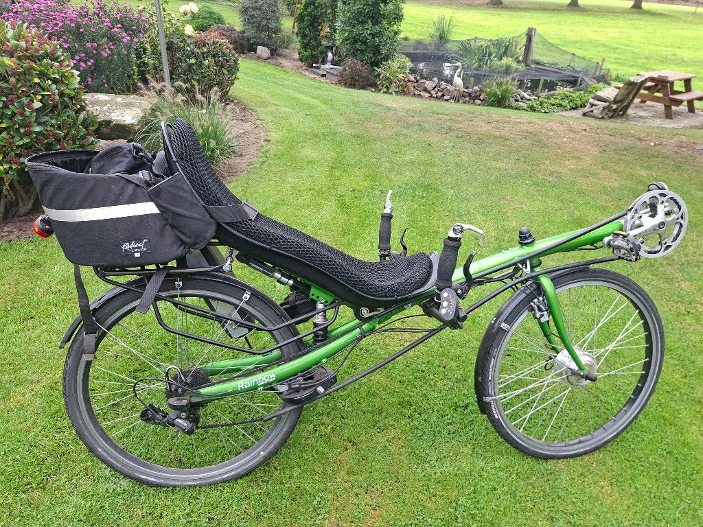 te koop, ligfiets E-Rainbow Lyra, Gebruikt, Velgrem, Onderstuur, Ophalen