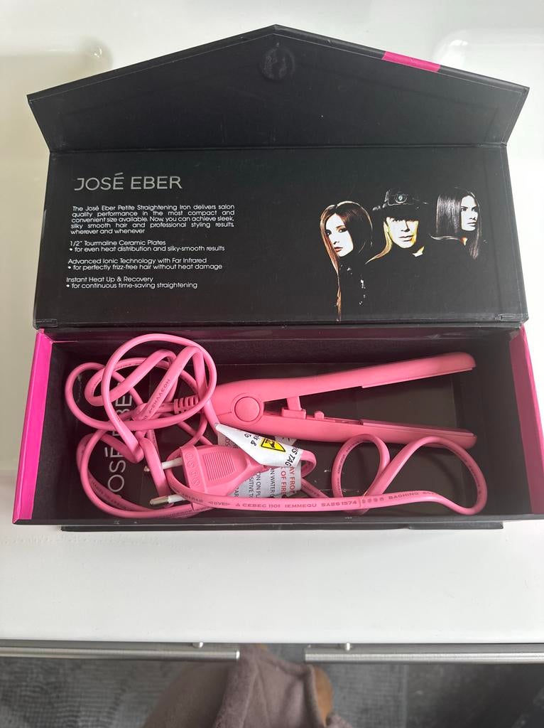 José Eber stijltang reisvariant roze, Sieraden, Tassen en Uiterlijk, Uiterlijk | Haarverzorging, Ophalen, Zo goed als nieuw, Krultang of Stijltang