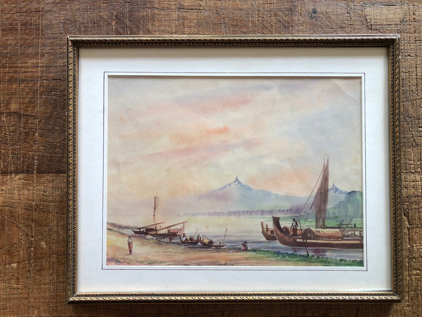 Oude aquarel, Antiek en Kunst, Kunst | Schilderijen | Klassiek, Ophalen of Verzenden