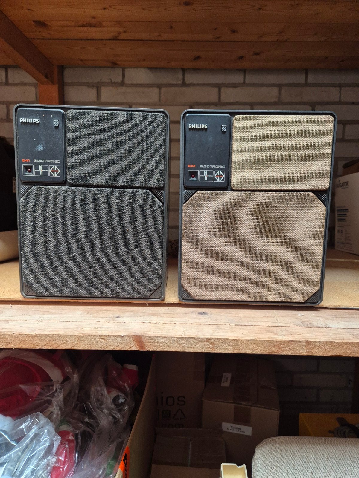 Philips 541 Electronic Speakers - Werkt, revisie nodig, Audio, Tv en Foto, Luidsprekers, Ophalen, Stereo speakers, Philips, Gebruikt