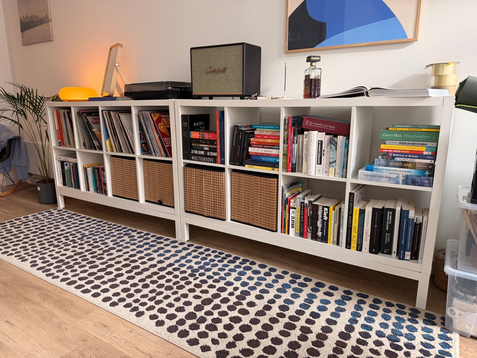 2x IKEA KALLAX kast op poten - Wit, veel opbergruimte, Ophalen, Met plank(en), Gebruikt, 200 cm of meer
