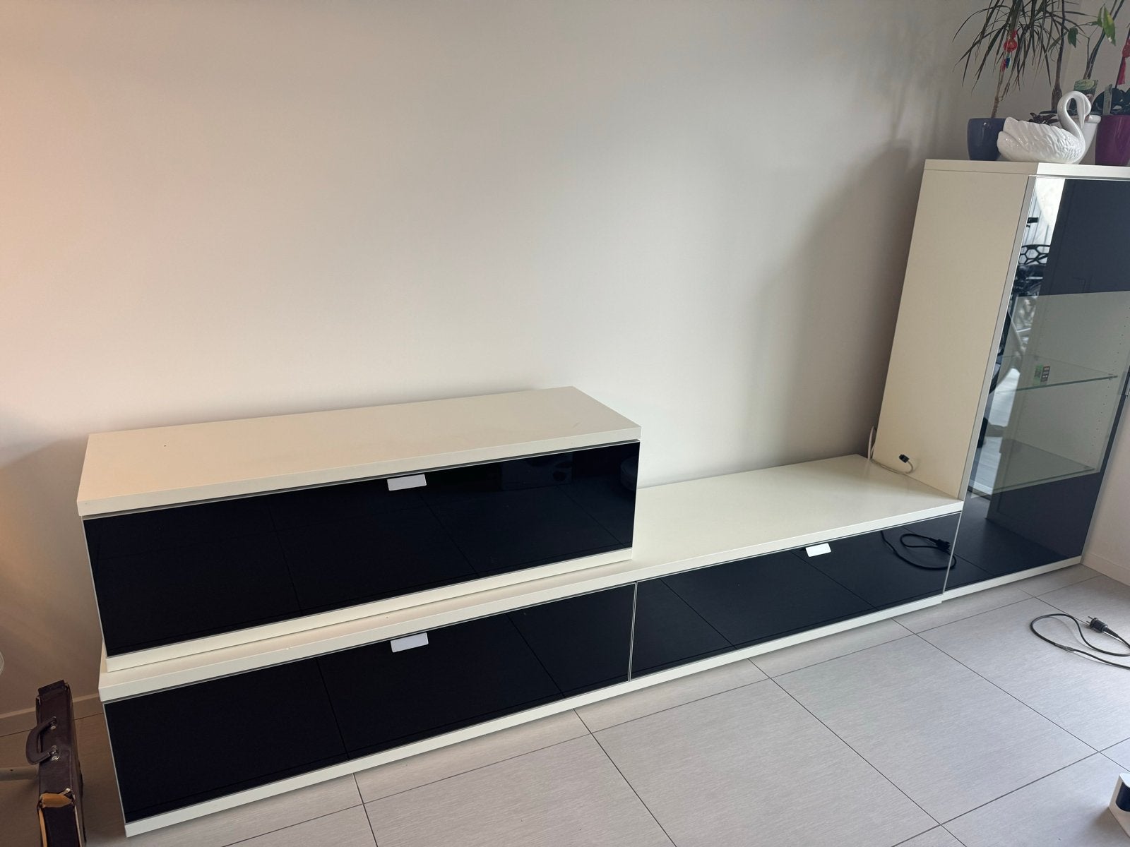 Hülsta Tameta TV-meubel met vitrinekast en planken, Huis en Inrichting, Ophalen, Gebruikt, 200 cm of meer, 150 tot 200 cm