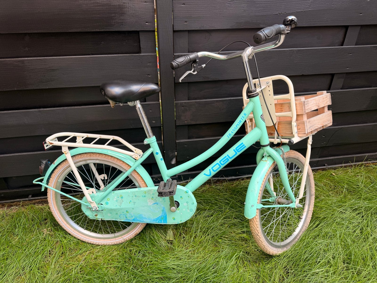 Vogue Transportfiets 22 inch - Mintgroen, Fietsen en Brommers, Ophalen, 22 inch, Gebruikt, Velgrem