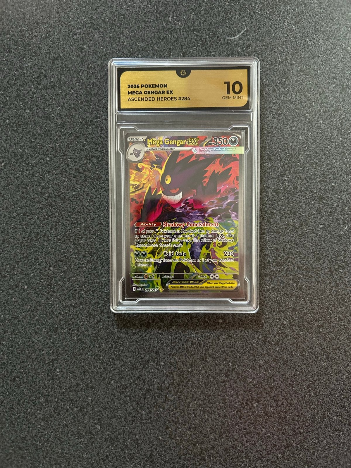 Mega Gengar EX 284/264 Pokemon kaart Global Grading 10, Ophalen of Verzenden, Nieuw, Losse kaart
