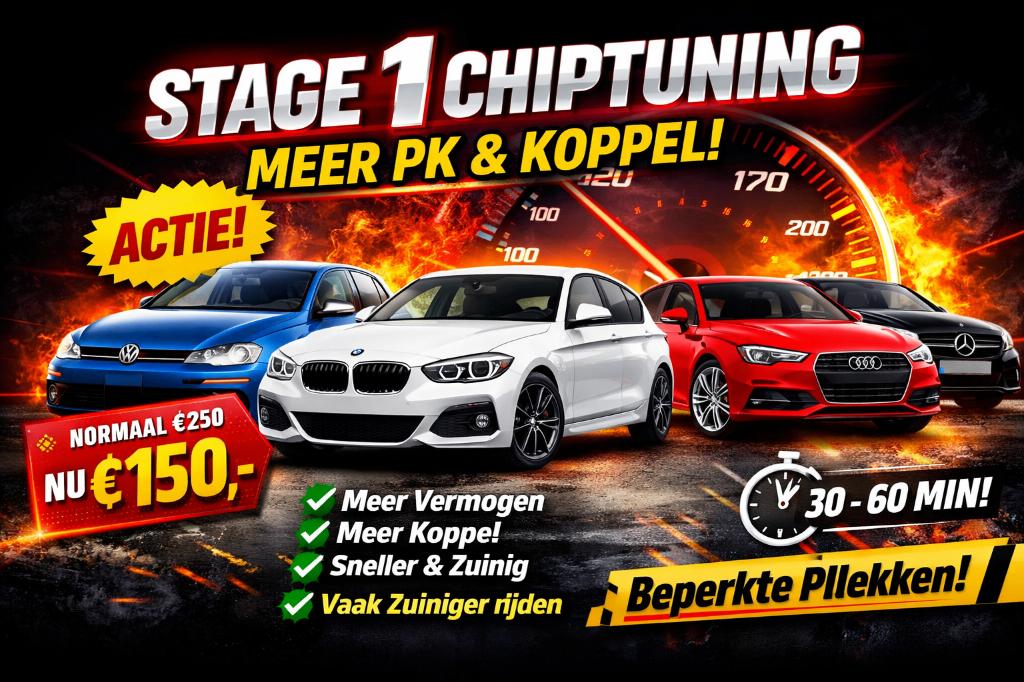 Stage 1 Chiptuning €150 | Golf Audi BMW Mercedes | Meer PK, Auto diversen, Tuning en Styling, Ophalen