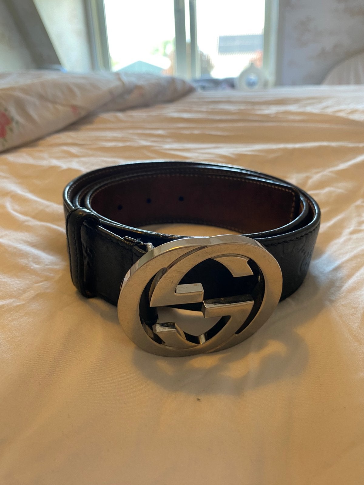 Gucci lederen riem origineel heren, Ophalen of Verzenden, Zo goed als nieuw, Zwart