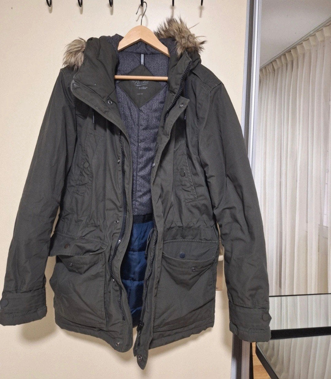Celio The Parka - Warme winterjas met bontkraag, Ophalen