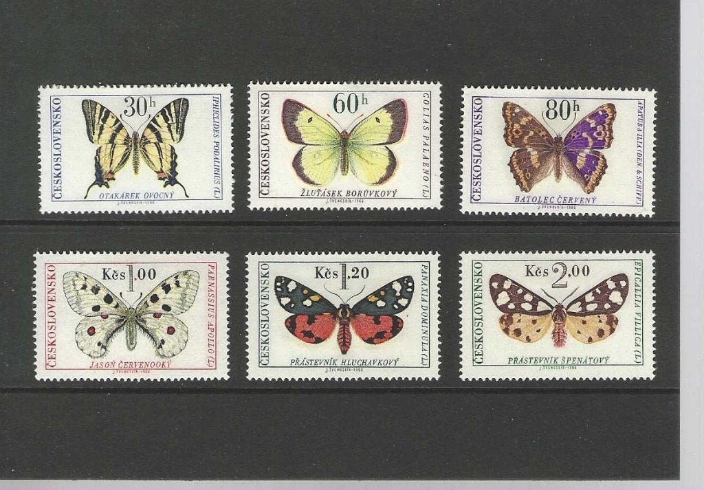 Tsjechoslawije 1620-1625 insect vlinders serie 1966 plakker, Verzenden, Postfris, Dier of Natuur