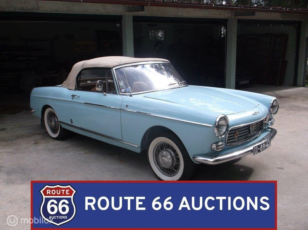 Peugeot 404 Cabriolet Injection | 1964 | Route 66 Auctions, Auto's, Overige carrosserieën, Zwart, Bedrijf, Handgeschakeld