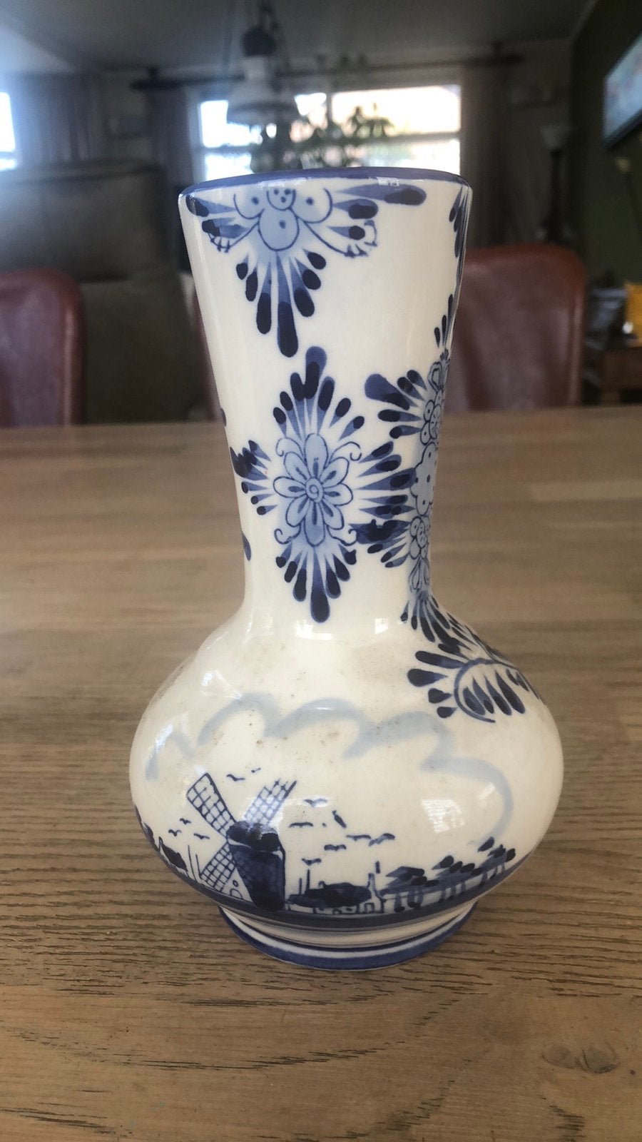Delfts Blauw vaasje 18 cm hoog, Ophalen of Verzenden