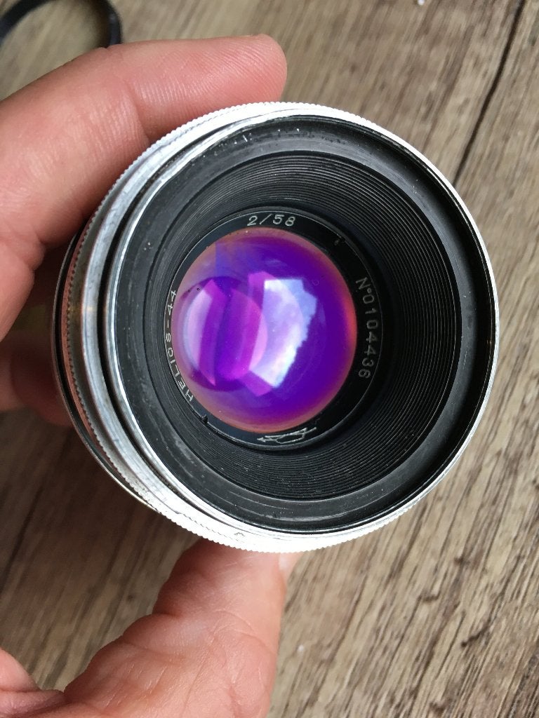 Helios 44-2 58mm f/2 Zenit KMZ 13-blads diafragma zilver, 58 mm, Ophalen of Verzenden, Zo goed als nieuw, Standaardlens