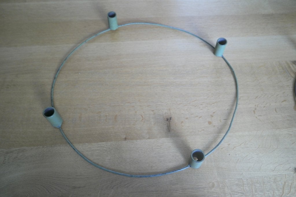 Advents krans ring met kaarsen houder, Gebruikt, Metaal, Krans, Ophalen of Verzenden