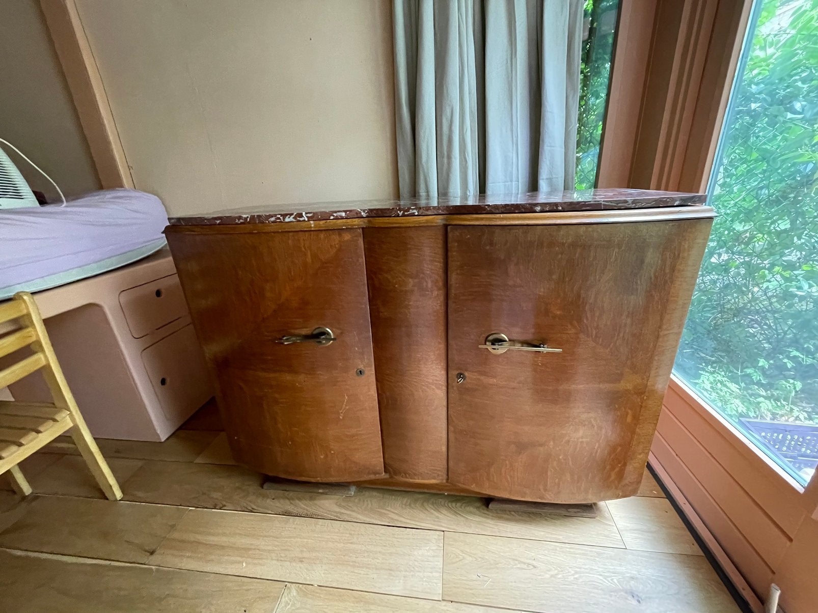Art deco kast met marmer, Huis en Inrichting, Kasten | Dressoirs, Ophalen of Verzenden, Gebruikt, 25 tot 50 cm, Minder dan 50 cm