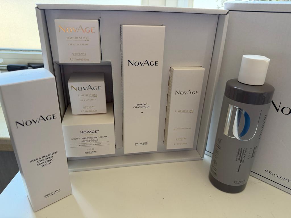 Oriflame NovAge Time Restore set dagcreme verkocht, Verzenden, Nieuw, Gehele gezicht, Verzorging
