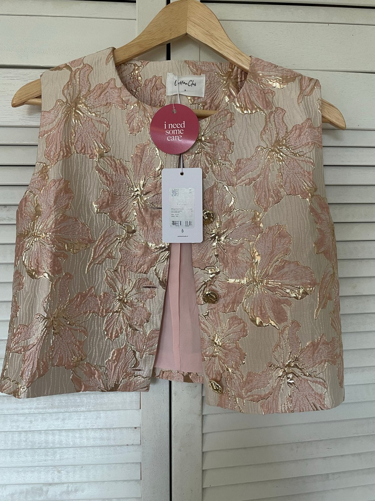 Cotton Club Jacquard Blouse Mouwloos - Nieuw met kaartje, Verzenden, Nieuw, Maat 36 (S), Meerkleurig