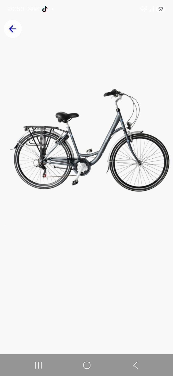 Stadsfiets grijs met versnellingen, Fietsen en Brommers, Overige merken, Velgrem, Versnellingen, Ophalen of Verzenden