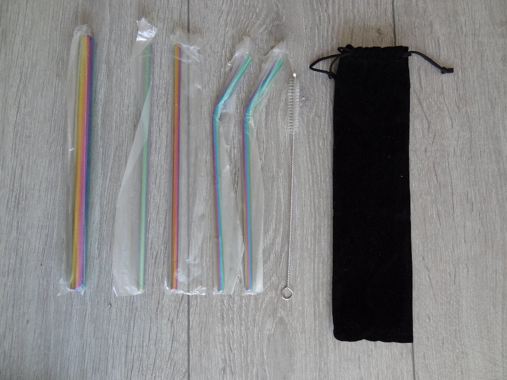 NIEUW! Set Van 5 RVS Rietjes Regenboog >Snelle Verzending!<, Bestekset, Overige typen, Nieuw, Ophalen of Verzenden