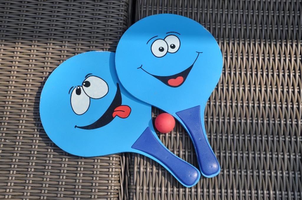 houten beachball set Smiley, Kinderen en Baby's, Speelgoed | Buiten | Los speelgoed, Ophalen of Verzenden, Zo goed als nieuw