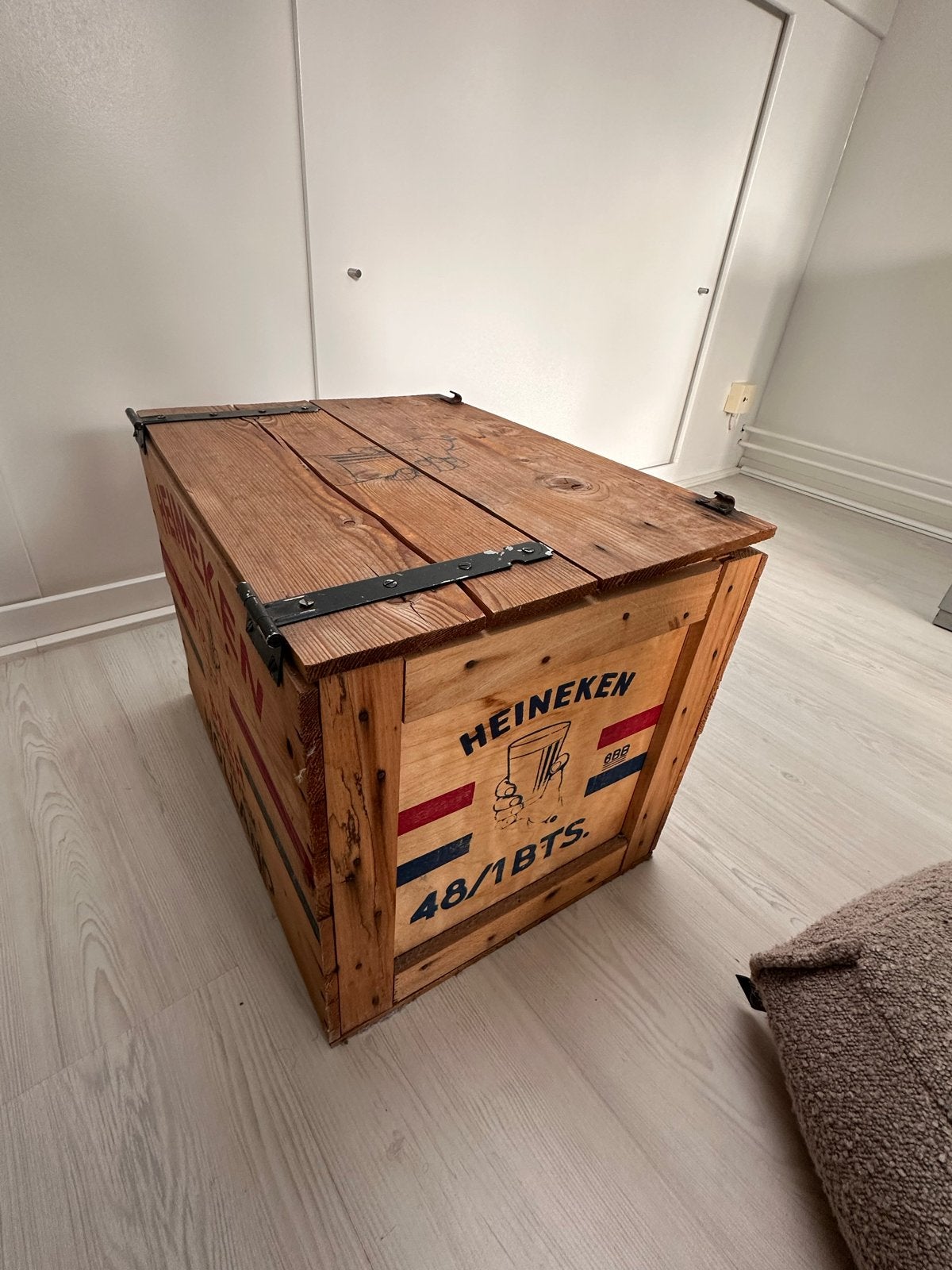Vintage Heineken Houten Kist - Decoratieve Opberger, Ophalen, 50 – 75, Gebruikt, 50 tot 100 cm
