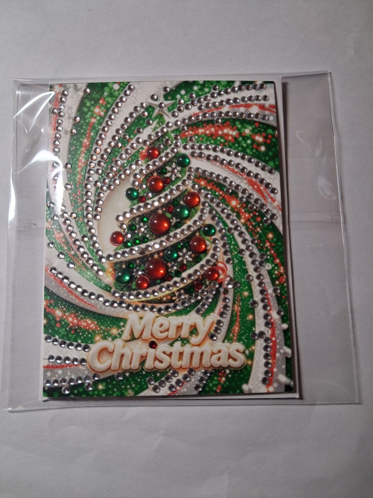 diamond painting kaart kerstvoom groen/rood, Ophalen of Verzenden, Nieuw, Overige thema's