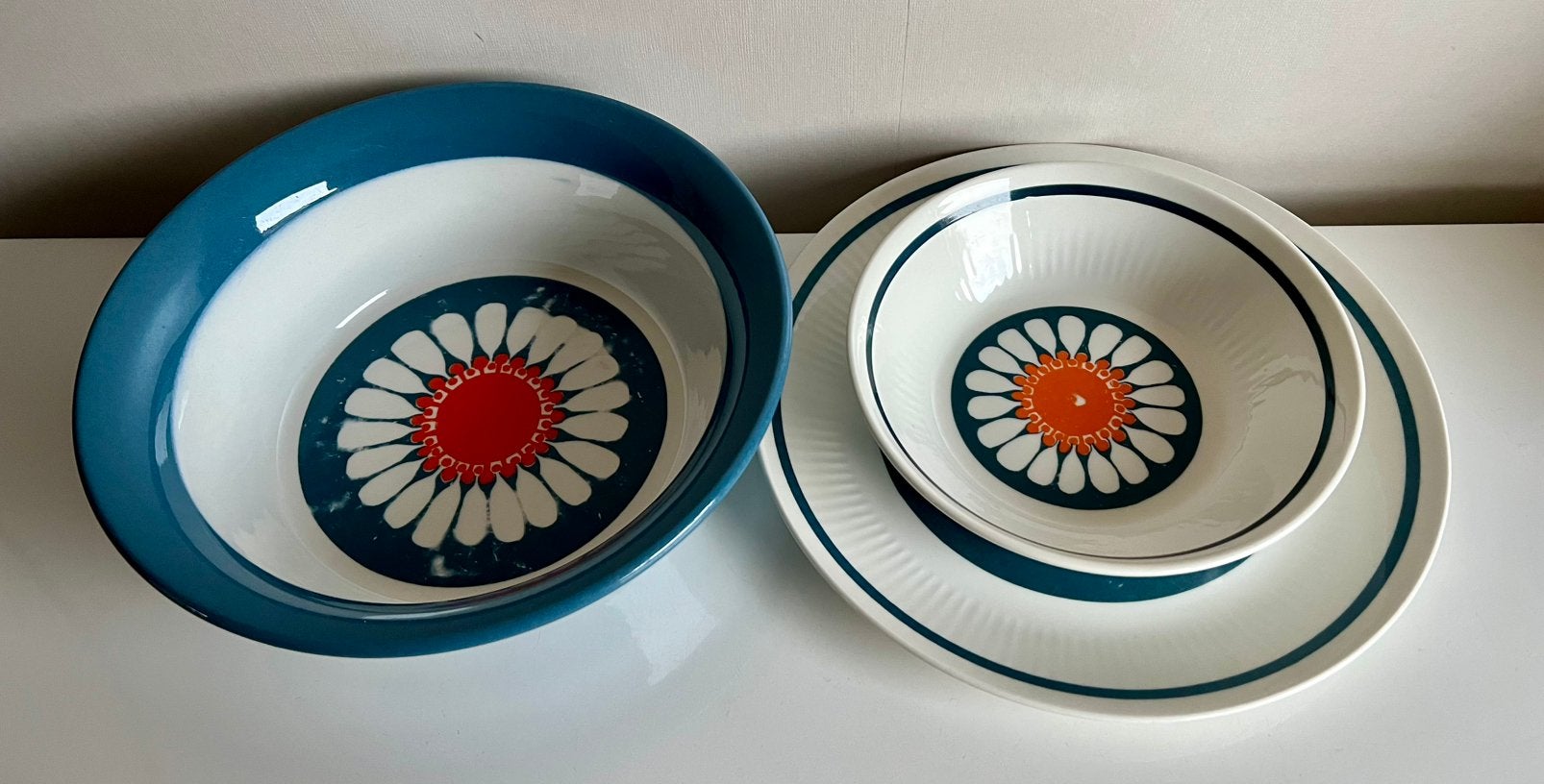 Set 3 Noors Turi Design Figgjo Daisy Schalen en Bord, Ophalen of Verzenden