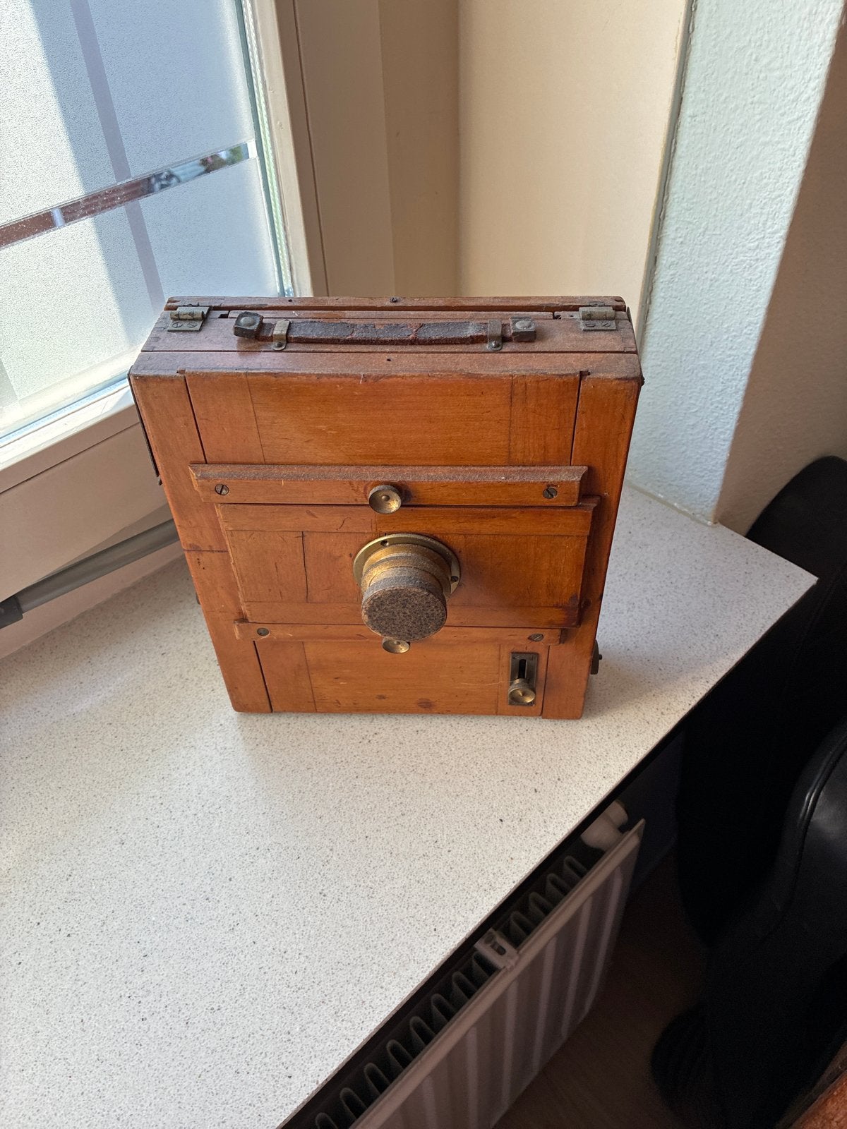 Antieke houten fotocamera, vermoedelijk voor 1940, Verzamelen, Fotografica en Filmapparatuur, Ophalen, Voor 1940, Fototoestel