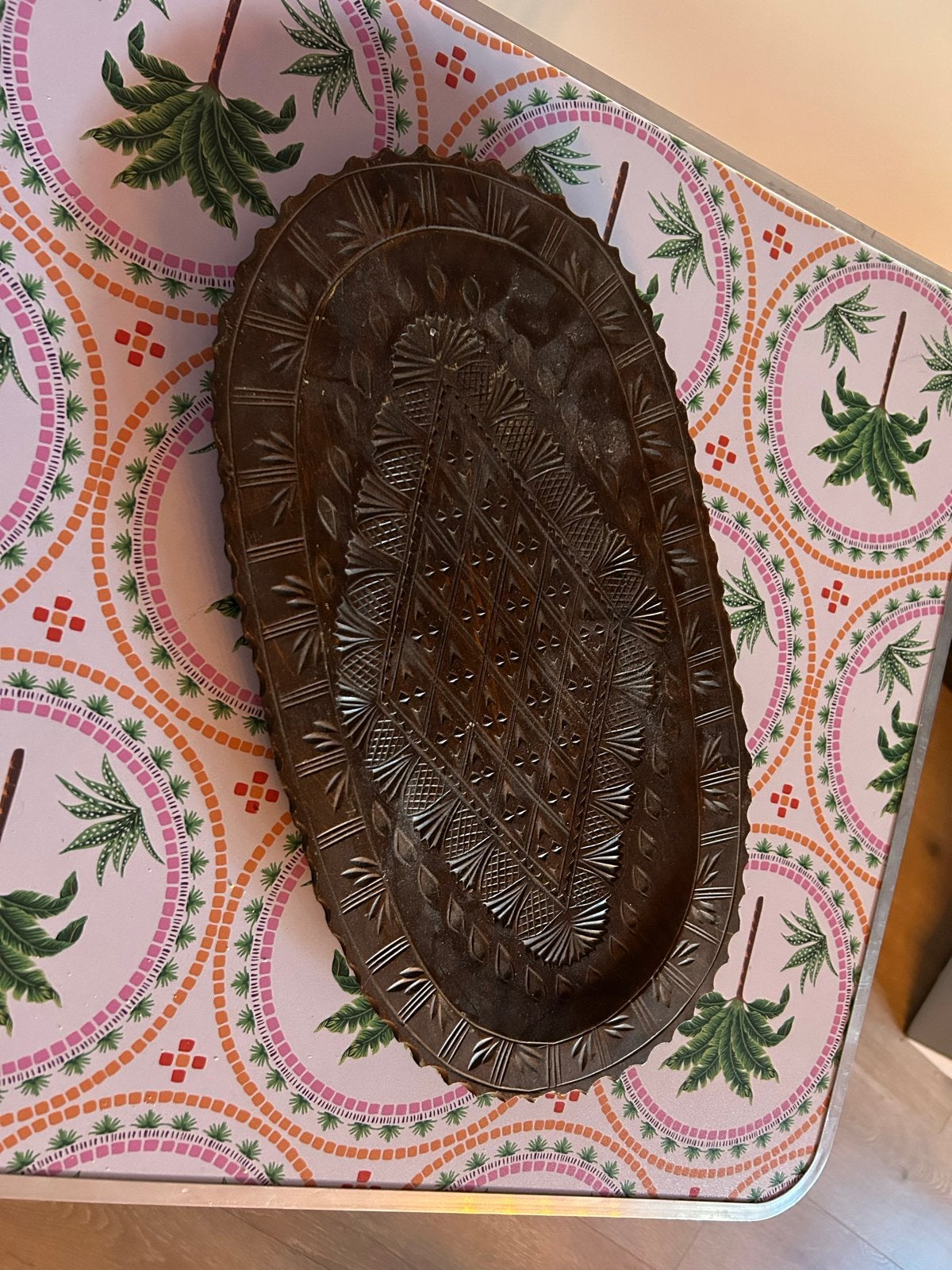 Decoratieve Houten Schaal met Snijwerk, Antiek en Kunst, Ophalen of Verzenden