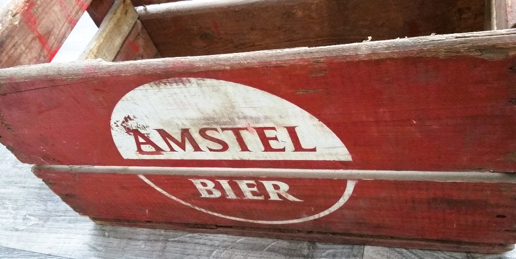 Om 1950-1960 Houten Bierkrat AMSTEL Bier Krat Kist Amsterdam, Ophalen of Verzenden, Gebruikt, Overige typen, Amstel