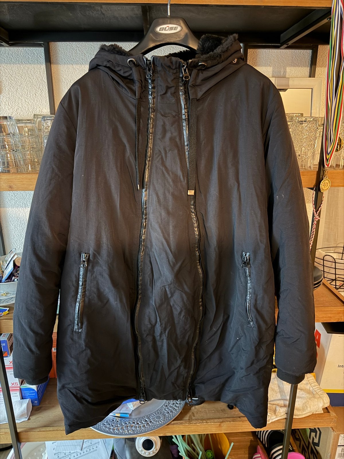 Zwangerschaps winterjas met uitneembaar middenstuk, Overige typen, Zwart, Maat 42/44 (L), Ophalen of Verzenden