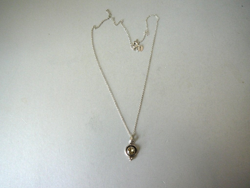 Zilveren ketting met hanger en edelsteen, Gebruikt, Verzenden, Met edelsteen, Zilver