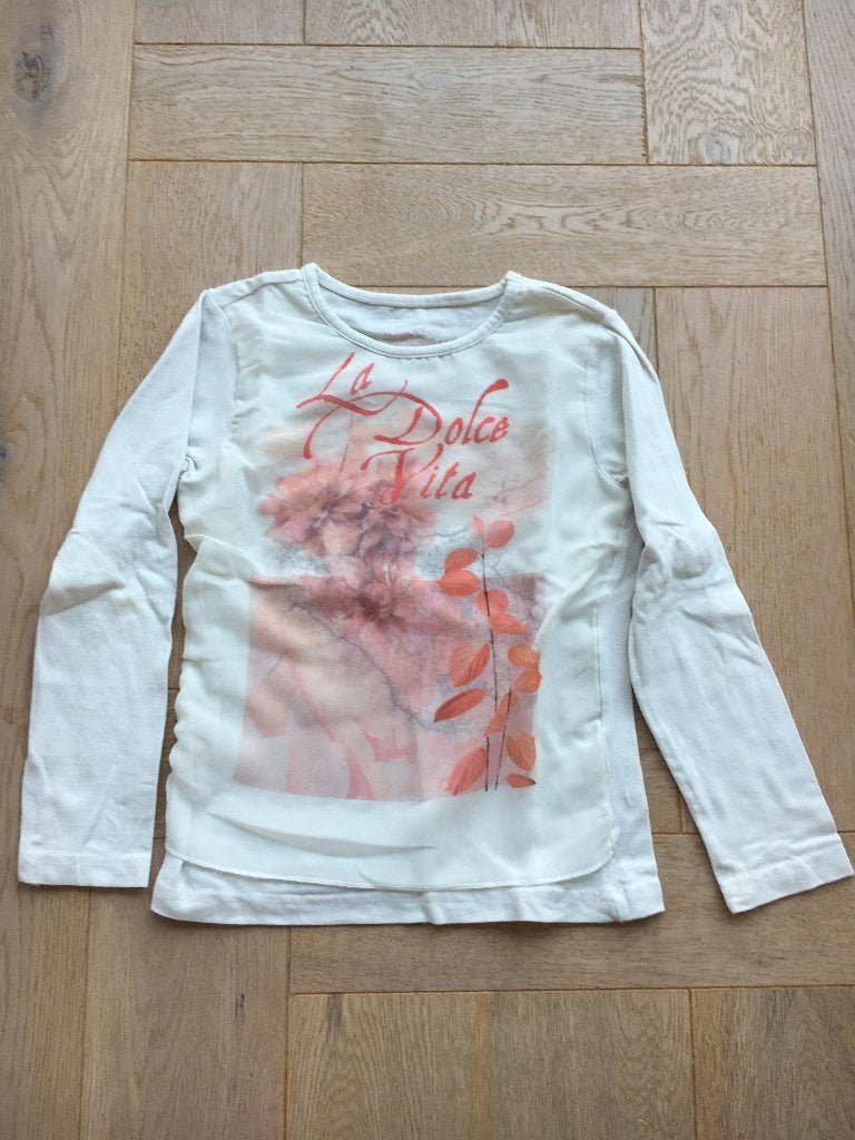 Leuke longsleeve La Dolce Vita van DJ DutchJeans mt 116, DJ Dutch Jeans, Meisje, Ophalen of Verzenden, Zo goed als nieuw