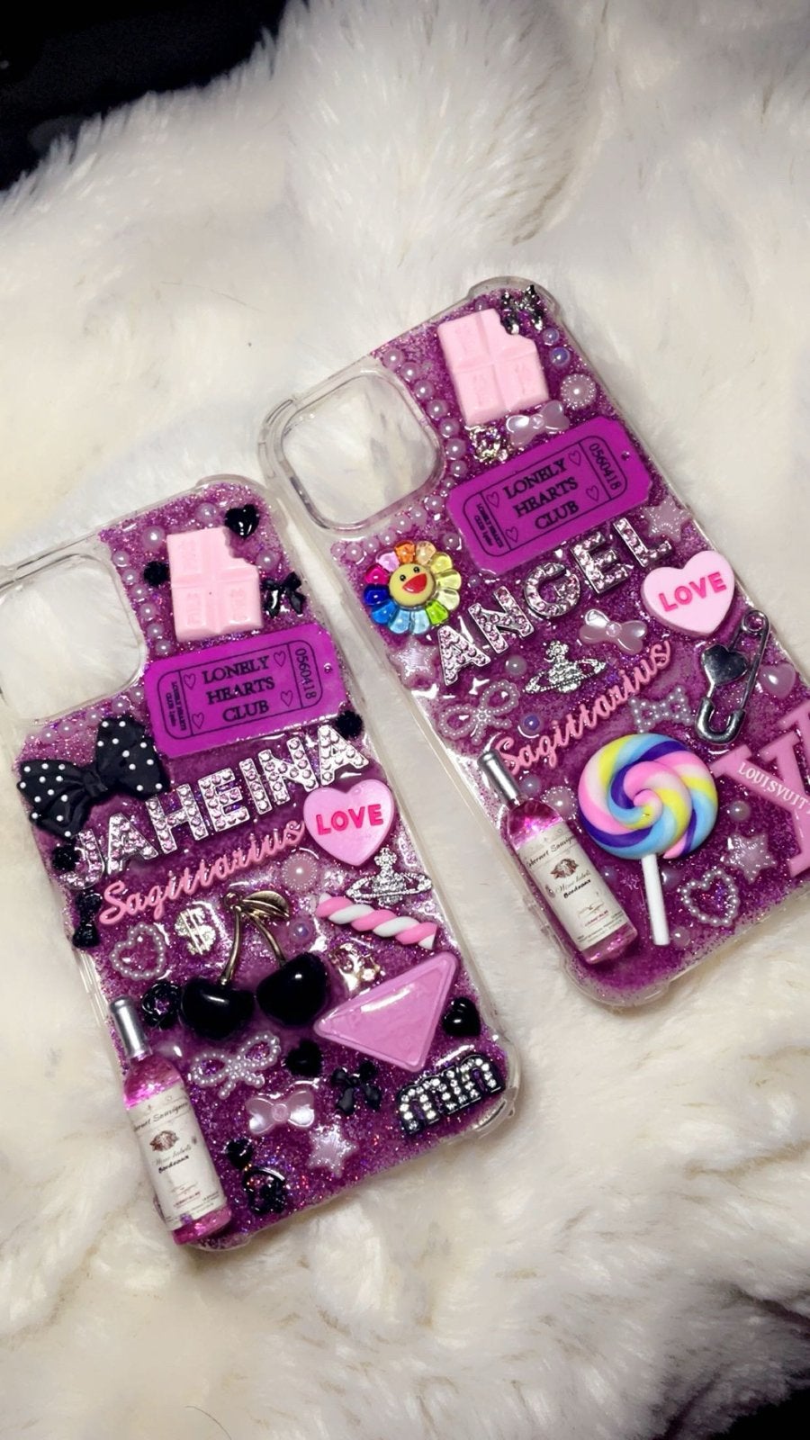 Unieke handgemaakte telefoonhoesjes met glitter en charms, Ophalen of Verzenden, Zo goed als nieuw, Hoesje of Tasje