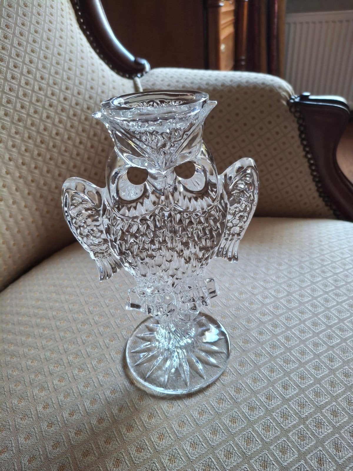 Glazen Uil Kandelaar - Vintage Decoratie, Ophalen of Verzenden