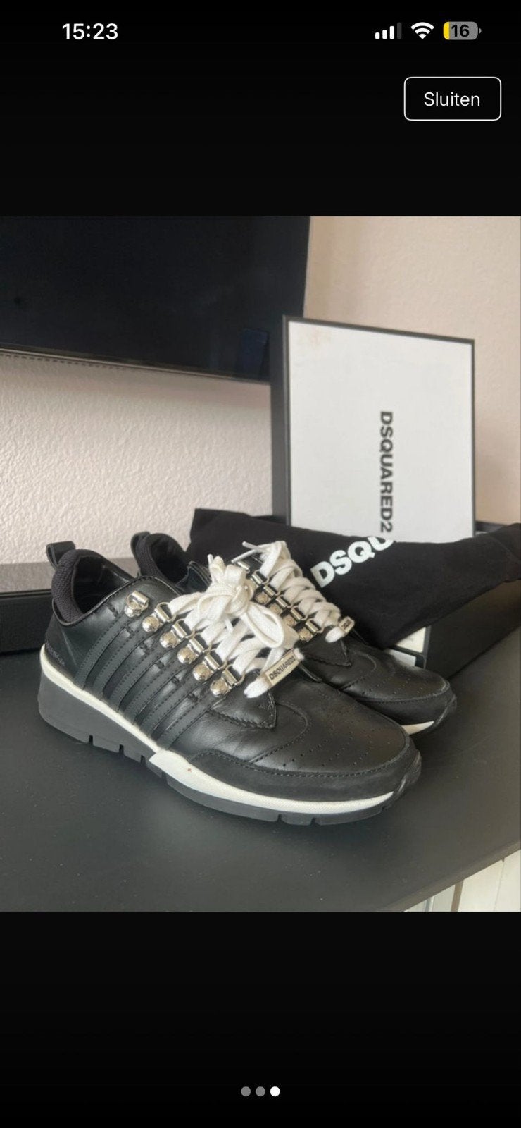 Dsquared2 sneakers zwart maat 38, zo goed als nieuw, Ophalen