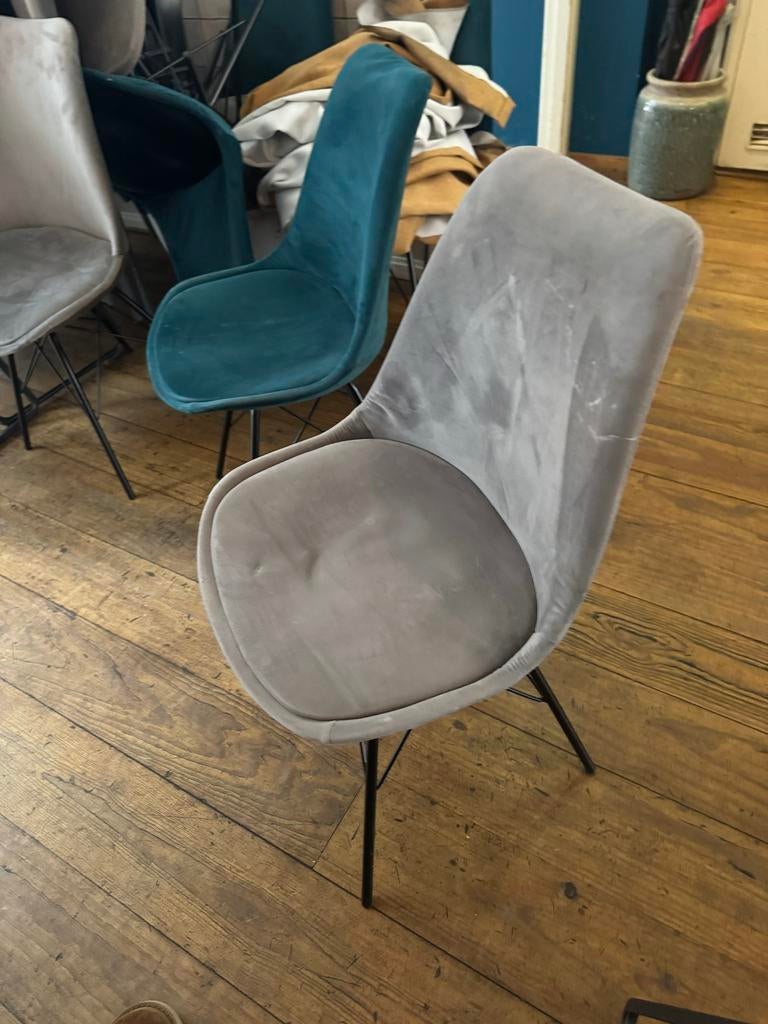 Restaurant stoelen en tafels - Diverse kleuren en maten, Ophalen, Gebruikt, Metaal, Grijs