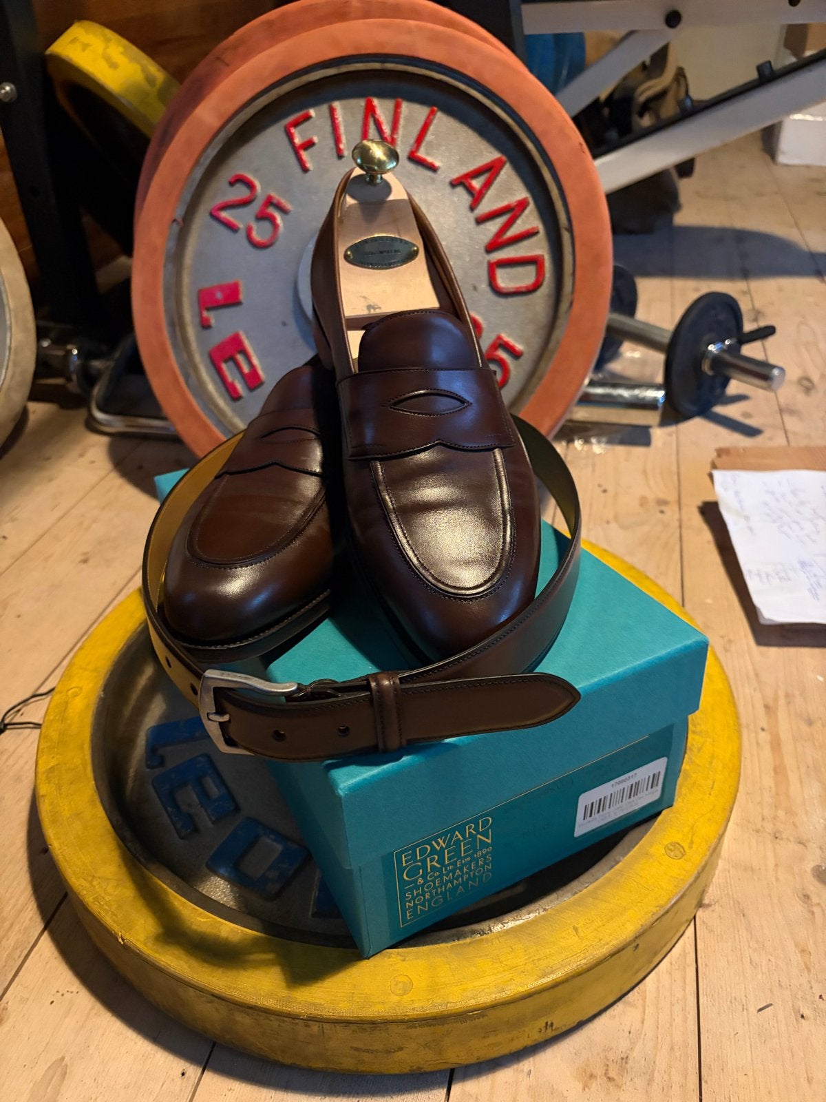 Edward Green Piccadilly Loafers Maat 9.5 met Riem, Ophalen of Verzenden, Zo goed als nieuw, Bruin, Loafers