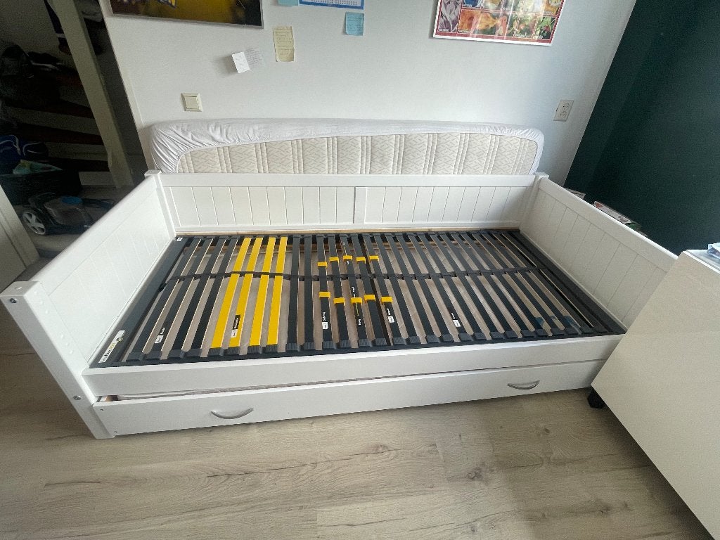Kinderbed met uitschuif lade (logeerbed), Ophalen, 180 cm of meer, 85 tot 100 cm