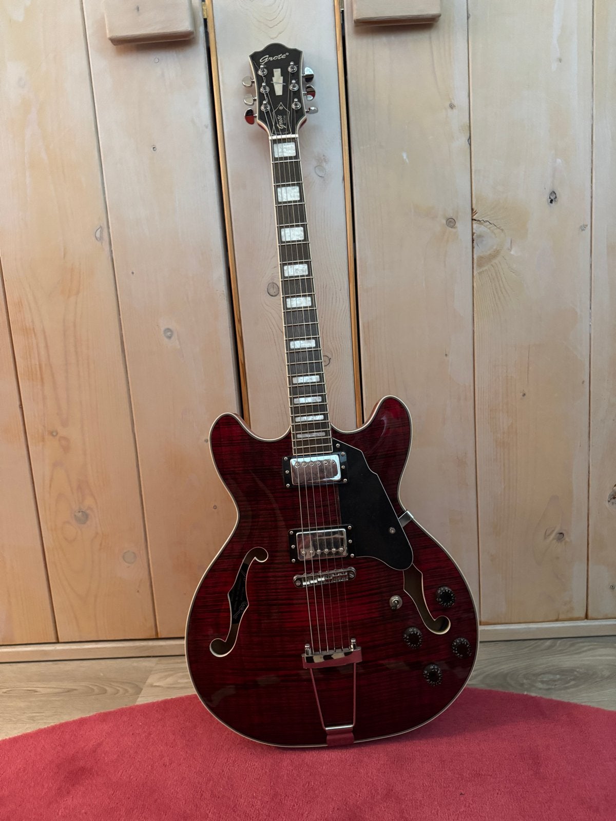 Electrische gitaar  met klankkast, Muziek en Instrumenten, Snaarinstrumenten | Gitaren | Elektrisch, Ophalen, Zo goed als nieuw