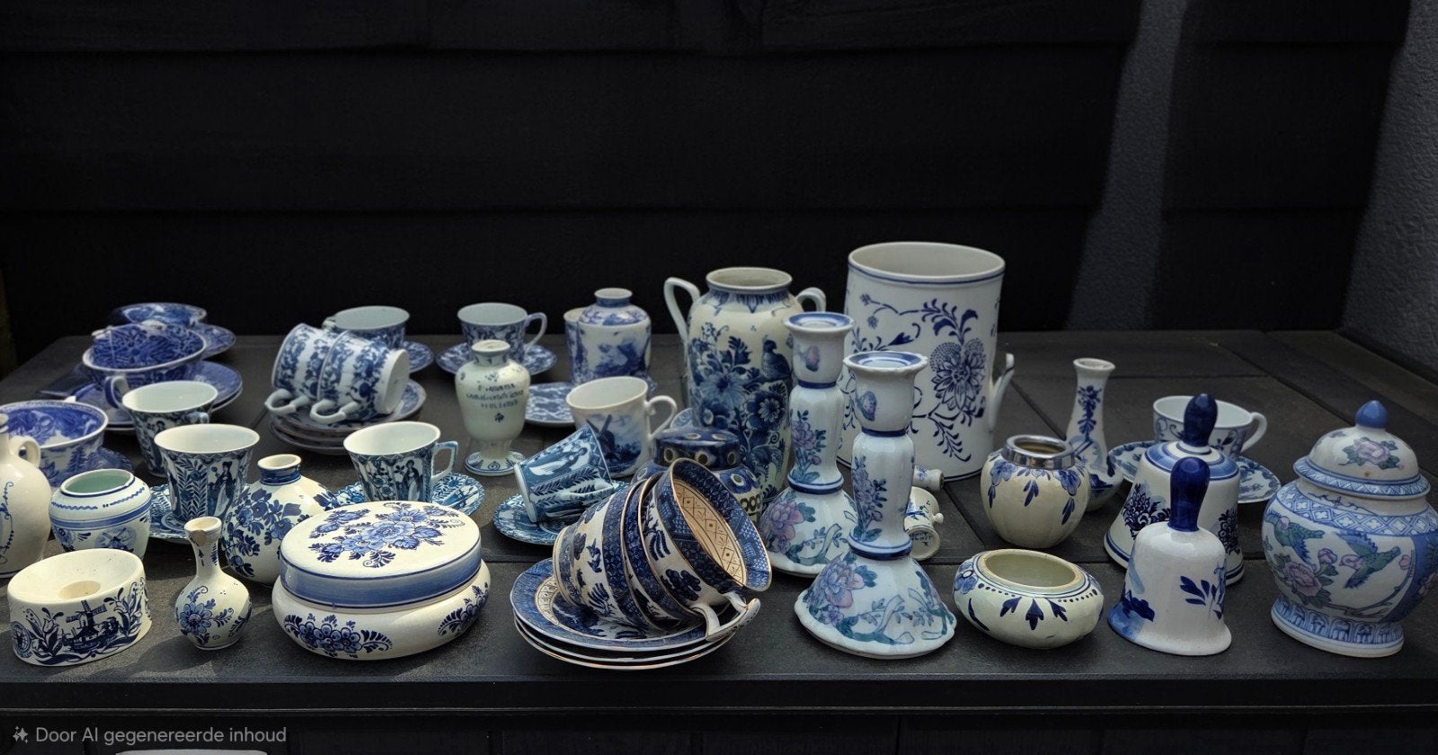 Antieke Delfts Blauwe Wandborden en Servies Collectie, Ophalen of Verzenden