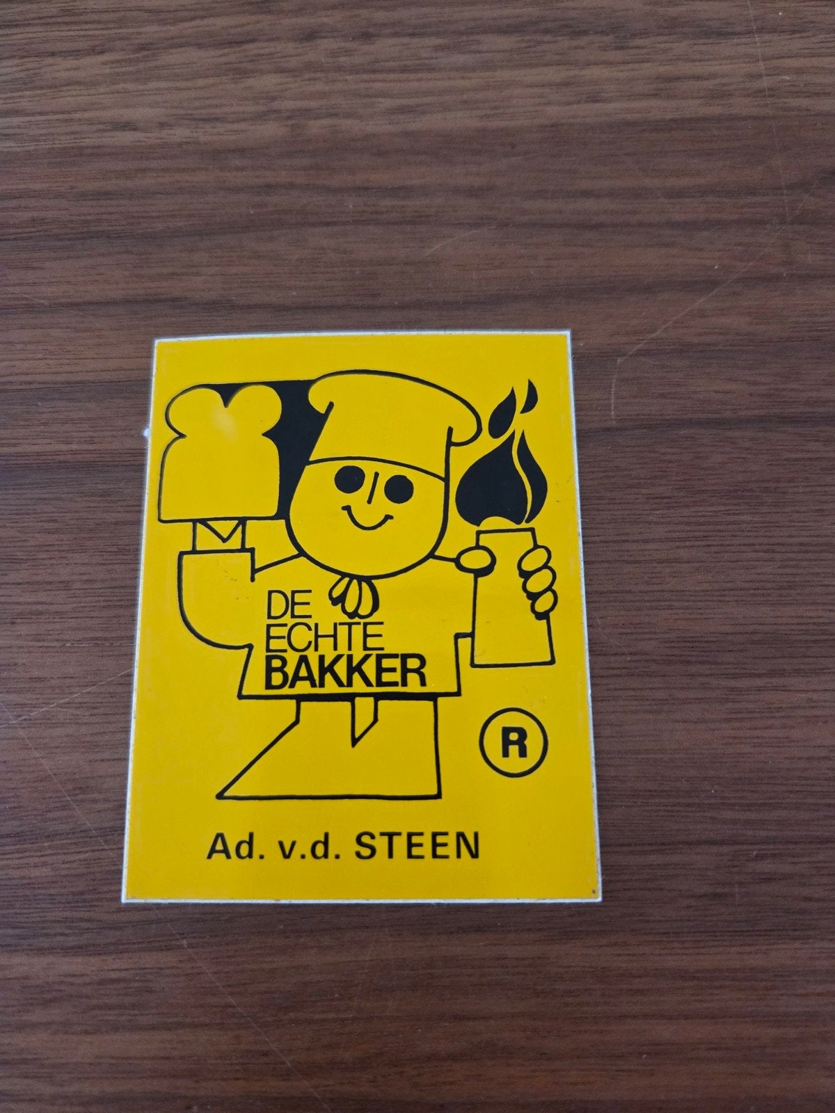 8426 Sticker De Echte Bakker Ad.v.d. Steen, Ophalen of Verzenden
