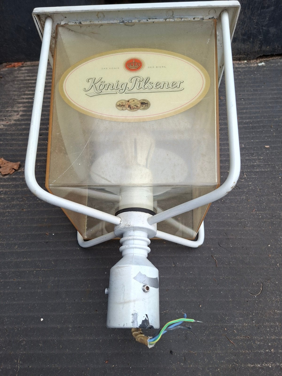 Vintage König Pilsener Bier Reklame Lamp Buitenverlichting, Ophalen of Verzenden, Gebruikt, Reclamebord, Plaat of Schild