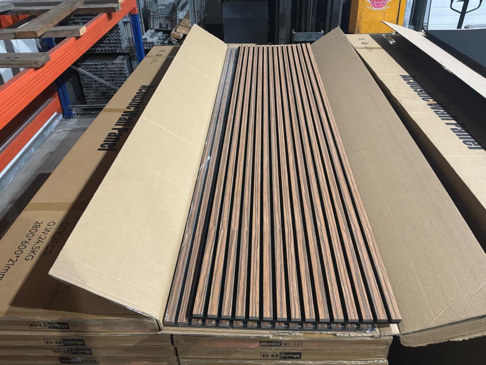 Akoestische wandpanelen 2800 x 60 cm - 27/13 mm - Rosewood, Meerkleurig, Nieuw, 290 cm, Overige typen