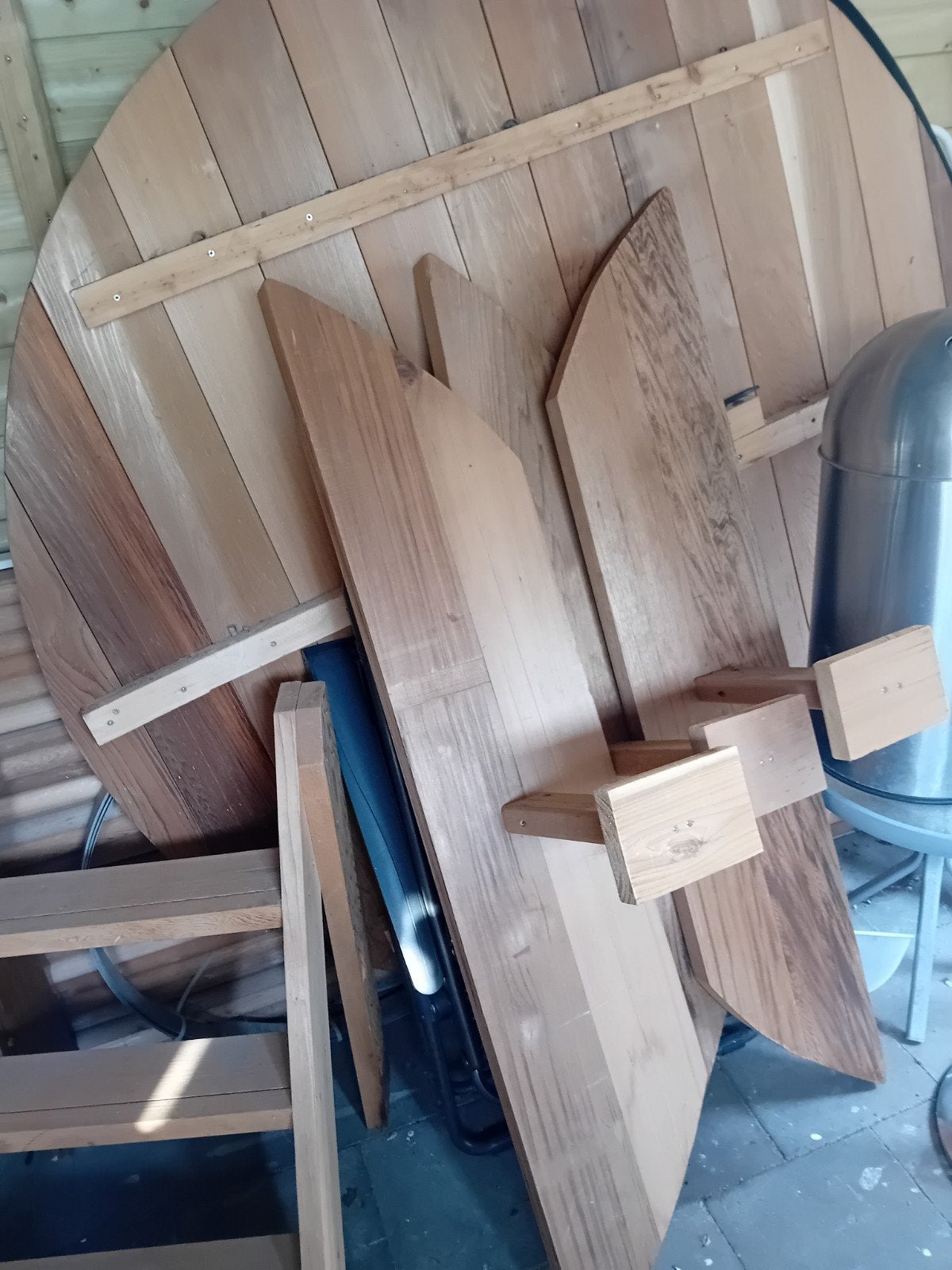 Hottub red cedar hout, Ophalen, Nieuw, Trap, Vast
