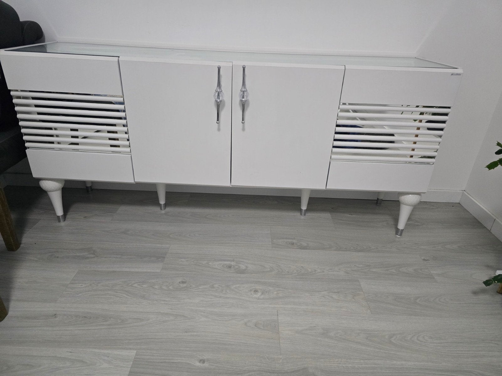 Complete woonkamerset van Istikbal (TV kast,dressoir,spiegel, Ophalen, Gebruikt, Glas, 150 tot 200 cm