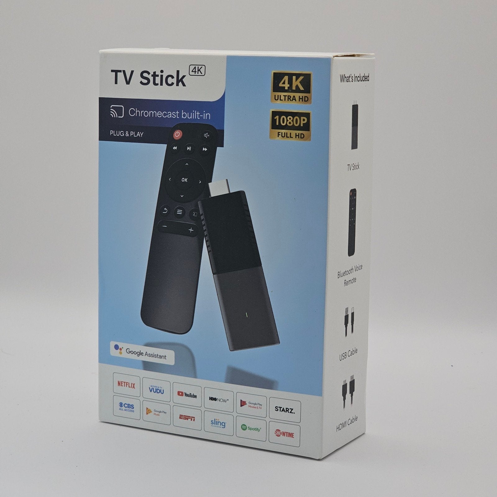 TV Stick 4K met Chromecast en Google Assistant 128gb opslag, Audio, Tv en Foto, Mediaspelers, Ophalen of Verzenden, Nieuw, HDMI