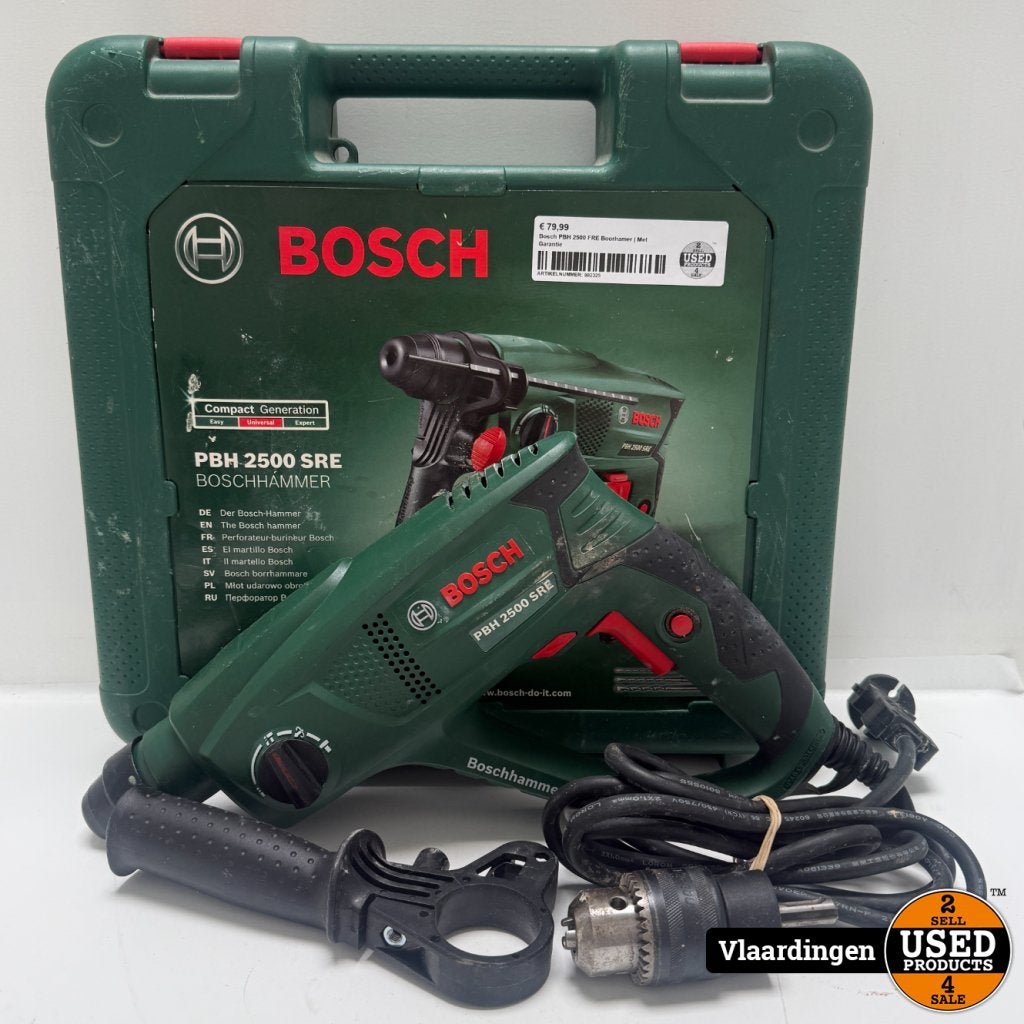 Bosch PBH 2500 FRE Boorhamer | Met Garantie, Bosch, Gebruikt, Support@bosch.com, Robert Bosch GmbH
Robert-Bosch-Platz 1
70839 Gerlingen-SchillerhÃ¶he
Germany