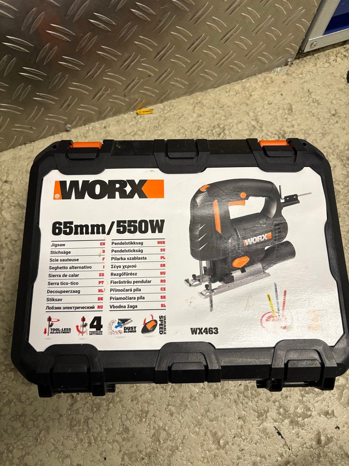 Worx Decoupeerzaag WX463 - 65mm/550W, Doe-het-zelf en Verbouw, Decoupeerzaag, 600 tot 1200 watt, Ophalen of Verzenden, Zo goed als nieuw