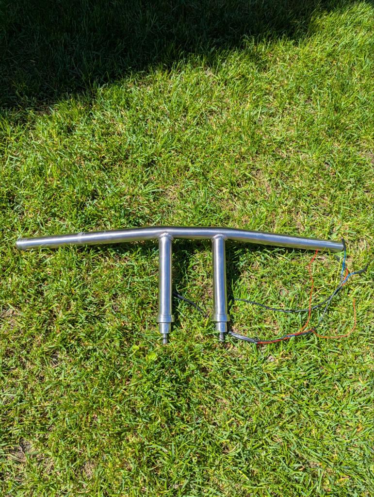 Handgemaakte RVS T-bars chopper bobber stuur met schakelaars, Motoren, Onderdelen | Merk-onafhankelijk, Ophalen of Verzenden, Gebruikt